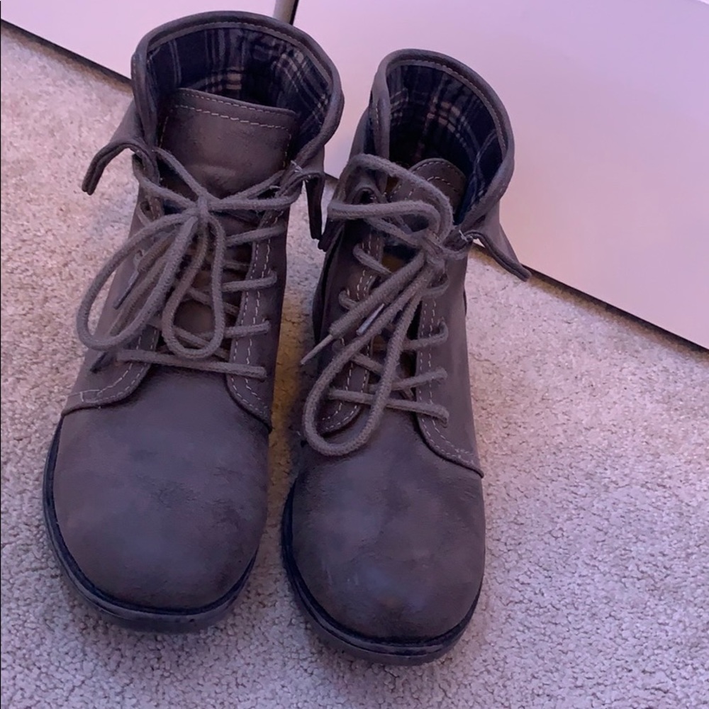 Brown cliff booties.